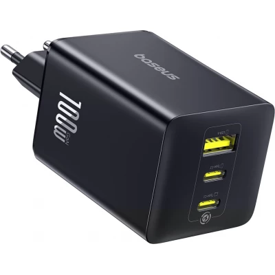 Baseus EnerFill FE11 3 en 1 chargeur mural rapide 2x USB-C / USB-A 100W - Noir