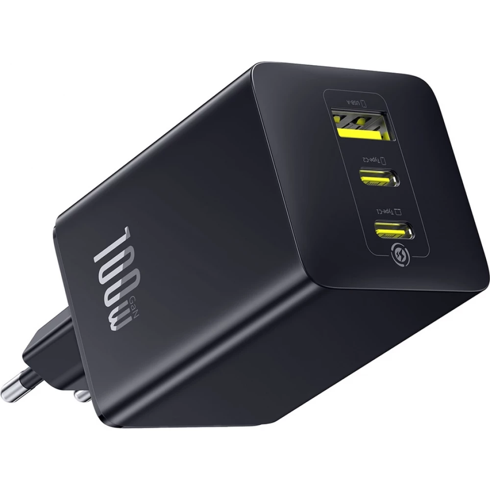 Baseus EnerFill FE11 3 en 1 chargeur mural rapide 2x USB-C / USB-A 100W - Noir