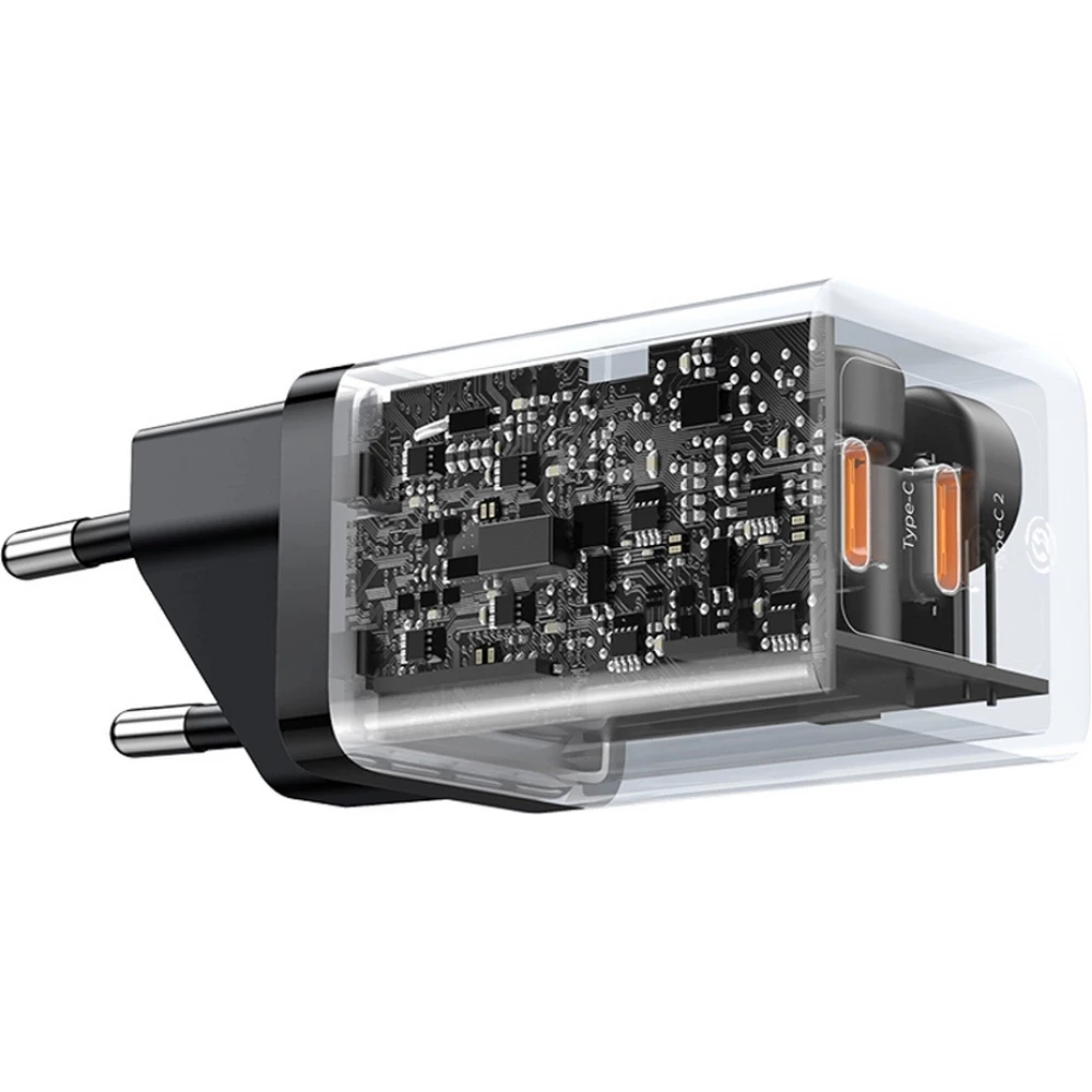 Baseus GaN5 Pro chargeur mural rapide 40W 2x USB-C - Noir