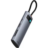 Baseus 7-in-1 Metall Glanz Hub HDMI 4K 60Hz USB-C mit 3x USB 3.0 / USB-C PD / SD / microSD - Grau