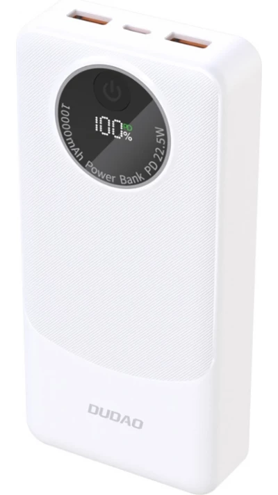 Batterie externe Dudao K12Pro 20000mAh 22.5W avec 3 ports PD USB-A USB-C Powerbank - Blanc