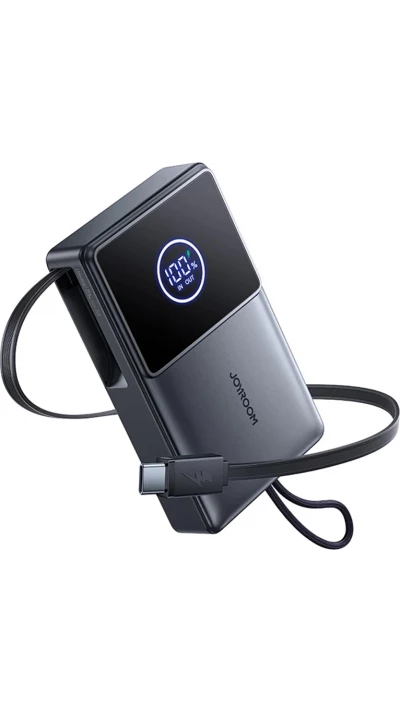 Batterie externe Joyroom JR-PR1 10000mAh 22.5W powerbank avec câble USB-C rétractable intégré - Noir