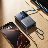 Batterie externe Joyroom JR-PR1 10000mAh 22.5W powerbank avec câble USB-C rétractable intégré - Noir