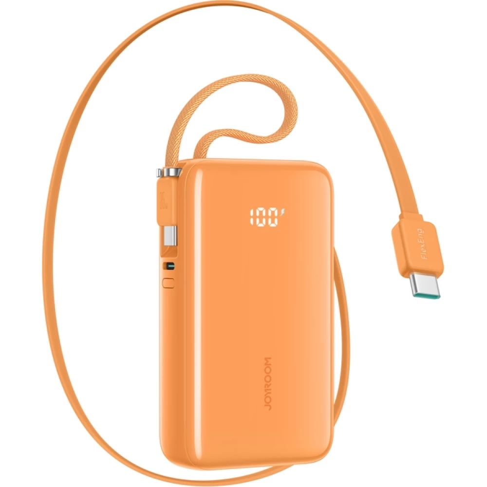 Batterie externe Joyroom JR-PR2L Powerbank 10000mAh 35W avec c&acirc;bles USB-C int&eacute;gr&eacute;s - Orange