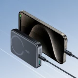 Powerbank Joyroom JR-W020 Mini 10000mAh USB-A / USB-C Induktiv 20W mit USB-C Kabel - Schwarz