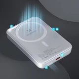 Batterie externe magn&eacute;tique MagSafe Wozinsky 10000 mAh PD 20W chargeur portable Power Bank - Blanc
