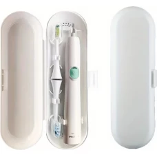 Reise-Zahnb&uuml;rstenbox tragbare Aufbewahrungsbox mit Bel&uuml;ftung langlebig und robust f&uuml;r unterwegs - Weiss