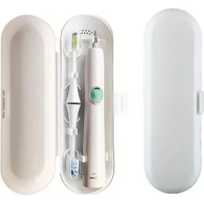 Bo&icirc;te de rangement pour brosse &agrave; dents de voyage &eacute;tui portable ventil&eacute; durable et r&eacute;sistant &agrave; l&rsquo;usure - Blanc