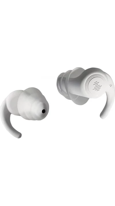 Bouchons d'oreilles en silicone souple à 3 couches réutilisables réduction du bruit pour dormir nager travailler étudier contre le ronflement concerts - Blanc