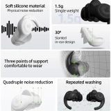 Bouchons d'oreilles en silicone souple à 3 couches réutilisables réduction du bruit pour dormir nager travailler étudier contre le ronflement concerts - Blanc