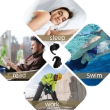 Bouchons d'oreilles en silicone souple à 3 couches réutilisables réduction du bruit pour dormir nager travailler étudier contre le ronflement concerts - Blanc