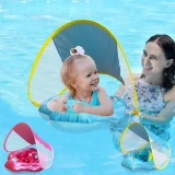 Sichere Babyboje mit Sicherheitsgurt und UV-Schutz Sonnendach - Blau
