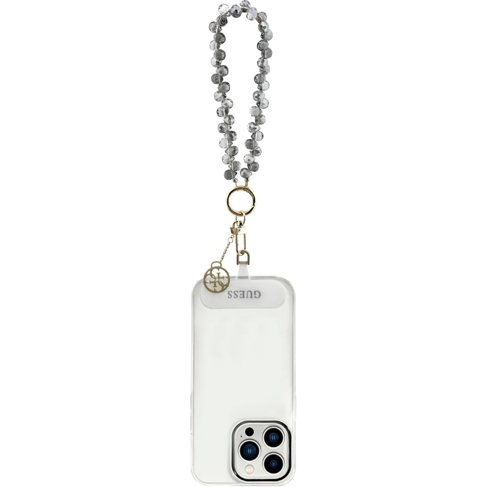 Guess Universeller Smartphone-Kettenarmband mit Tropfenperlen - Schwarz