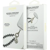 Guess Universeller Smartphone-Kettenarmband mit Tropfenperlen - Schwarz