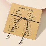 Morsecode Armband I Can mit Nylonband - Silber