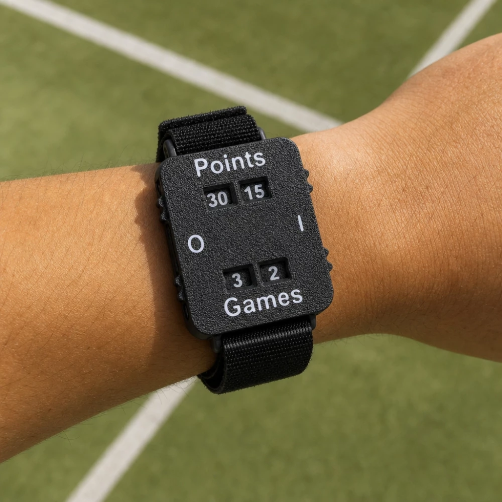 Bracelet compteur de score pour padel, tennis et cricket - Noir