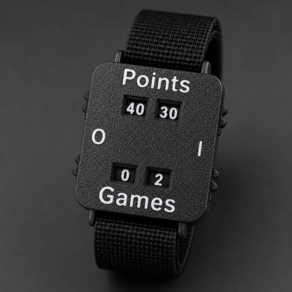 Bracelet compteur de score pour padel, tennis et cricket - Noir