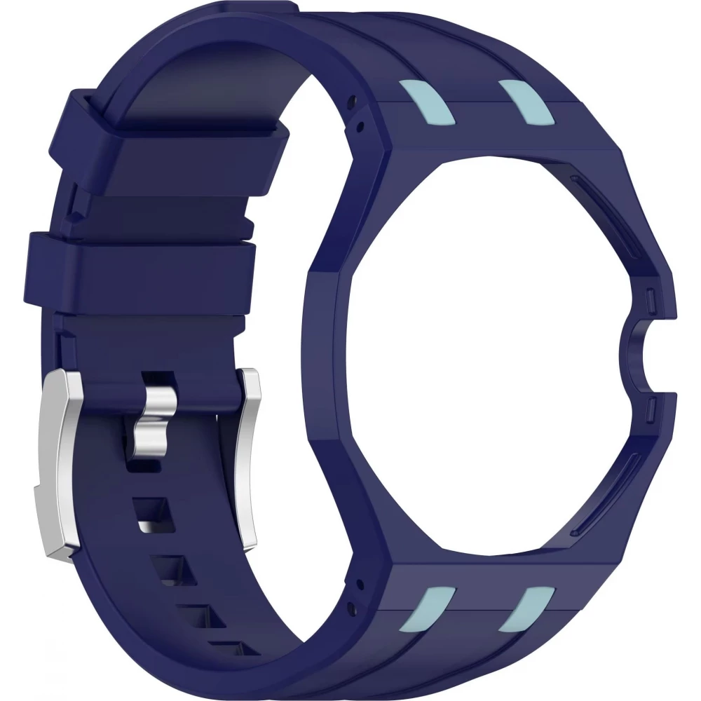 Silikon-Uhrenarmband Konversion für Audemars Piguet x Swatch Wasserdichter (Krone bei 3 Uhr) - Dunkelblau