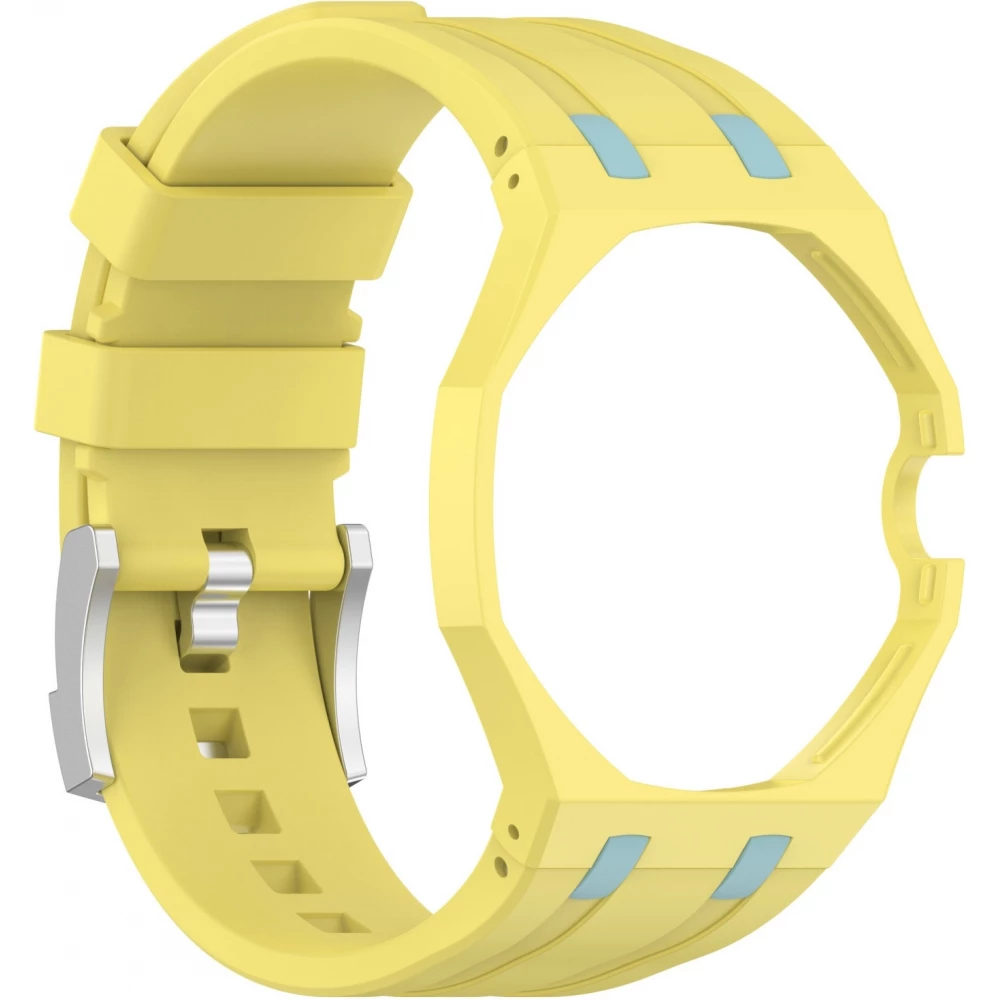 Wechselarmband für die Royal Pop-Uhr (AP x Swatch) aus wasserdichtem Silikon (Krone bei 3 Uhr) – Gelb