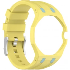 Wechselarmband für die Royal Pop-Uhr (AP x Swatch) aus wasserdichtem Silikon (Krone bei 3 Uhr) – Gelb