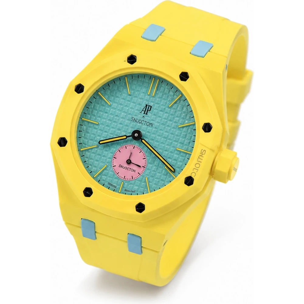Wechselarmband für die Royal Pop-Uhr (AP x Swatch) aus wasserdichtem Silikon (Krone bei 3 Uhr) – Gelb