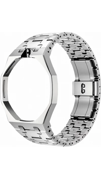 Bracelet pour montre Royal Pop (AP x Swatch) en acier inoxydable bross&eacute; (couronne &agrave; 12h) - Argent