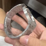 Bracelet pour montre Royal Pop (AP x Swatch) en acier inoxydable bross&eacute; (couronne &agrave; 12h) - Argent