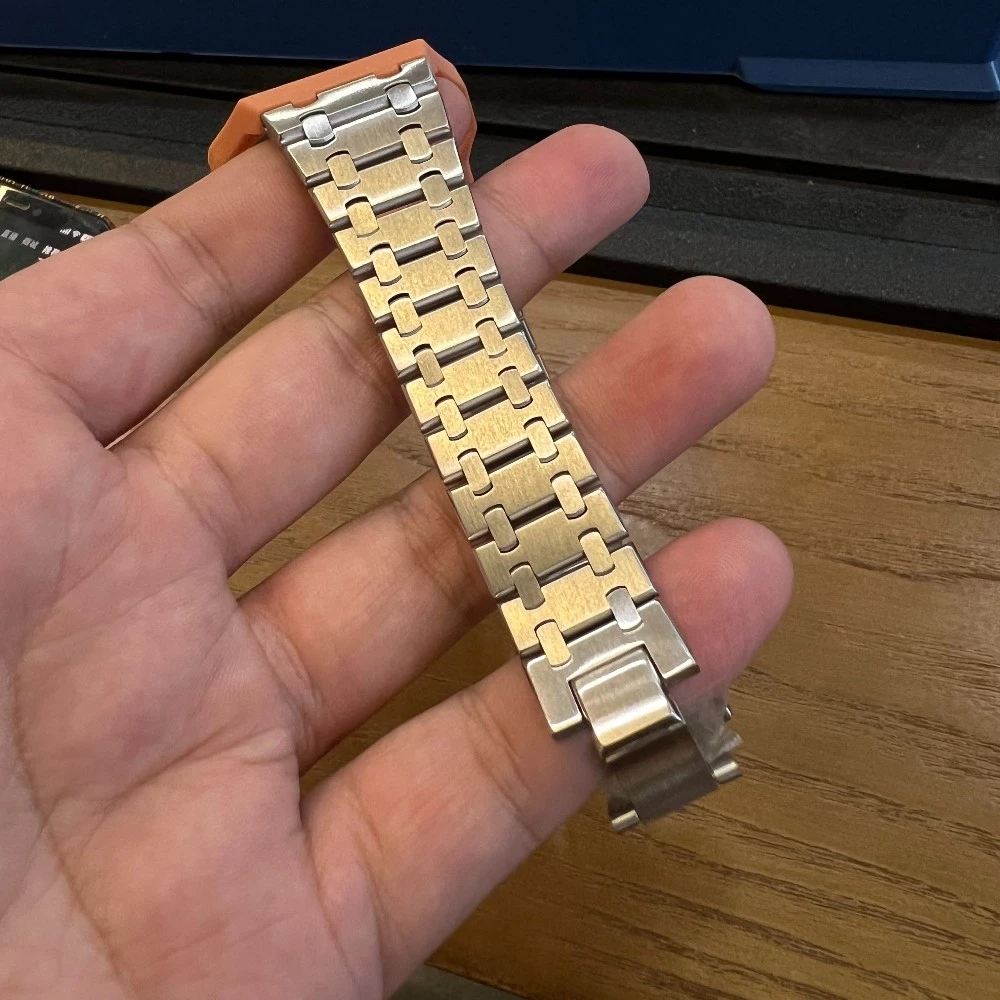Bracelet pour montre Royal Pop (AP x Swatch) en acier inoxydable bross&eacute; (couronne &agrave; 12h) - Argent