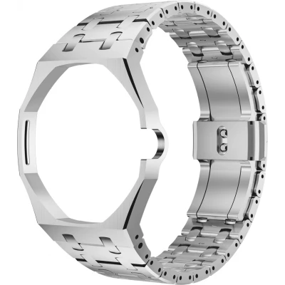 Bracelet pour montre Royal Pop (AP x Swatch) en acier inoxydable brossé (couronne à 3h) - Argent