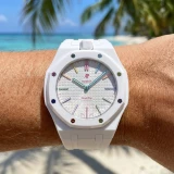Bracelet pour montre Royal Pop (AP x Swatch) en silicone waterproof (couronne &agrave; 12h) - Blanc