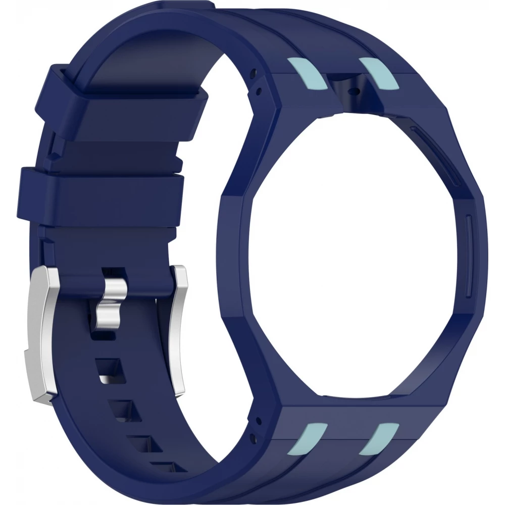 Armband für Royal Pop Uhr (AP x Swatch) aus wasserdichtem Silikon (Krone bei 12 Uhr) - Dunkelblau