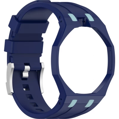Bracelet pour montre Royal Pop (AP x Swatch) en silicone waterproof (couronne à 12h) - Bleu foncé