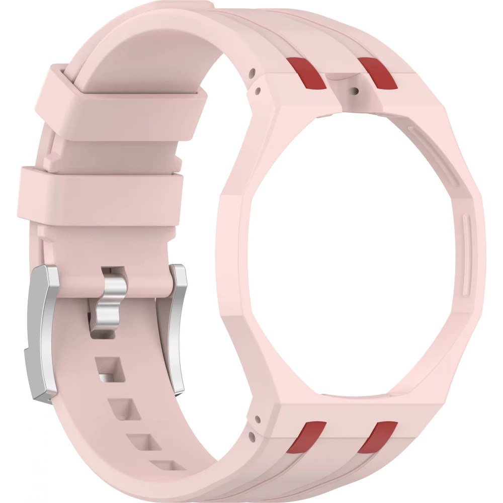 Bracelet pour montre Royal Pop (AP x Swatch) en silicone waterproof (couronne &agrave; 12h) - Rose clair