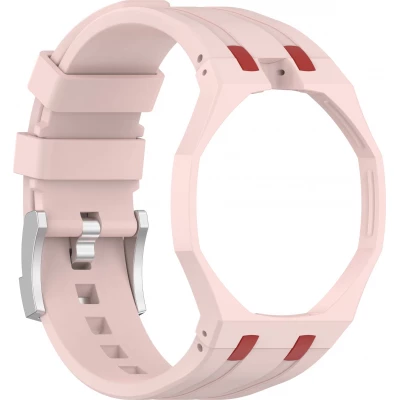 Bracelet pour montre Royal Pop (AP x Swatch) en silicone waterproof (couronne &agrave; 12h) - Rose clair
