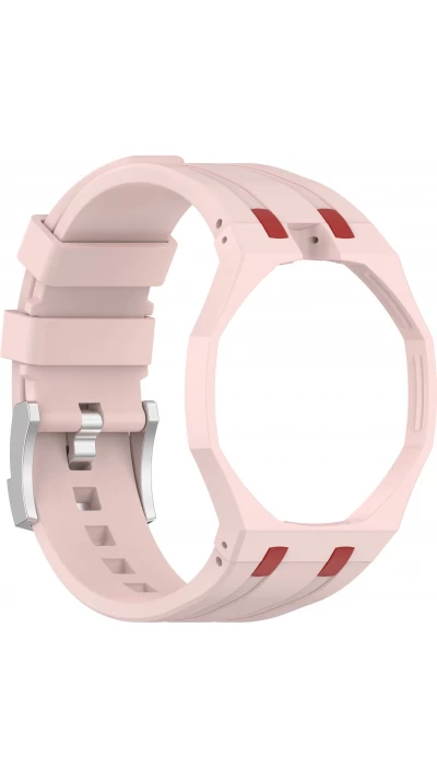Bracelet pour montre Royal Pop (AP x Swatch) en silicone waterproof (couronne &agrave; 12h) - Rose clair