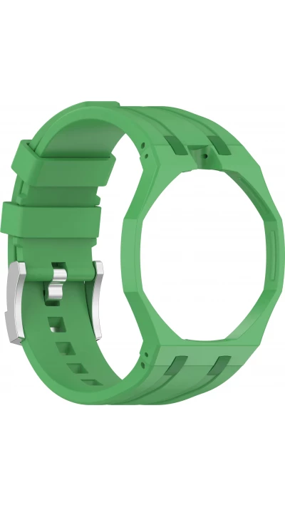 Bracelet pour montre Royal Pop (AP x Swatch) en silicone waterproof (couronne &agrave; 12h) - Vert fonc&eacute;