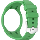 Armband f&uuml;r Royal Pop Uhr (AP x Swatch) aus wasserdichtem Silikon (Krone bei 12 Uhr) - Dunkelgr&uuml;n