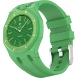 Armband f&uuml;r Royal Pop Uhr (AP x Swatch) aus wasserdichtem Silikon (Krone bei 12 Uhr) - Dunkelgr&uuml;n