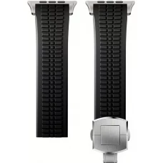 Bracelet sport luxe en caoutchouc premium pour Apple Watch 49/46/45/44 mm confort étanche et résistant - Noir - Apple Watch 44/45/46/49 mm