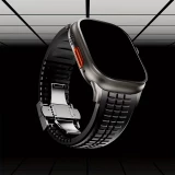 Bracelet sport luxe en caoutchouc premium pour Apple Watch 49/46/45/44 mm confort étanche et résistant - Noir - Apple Watch 44/45/46/49 mm