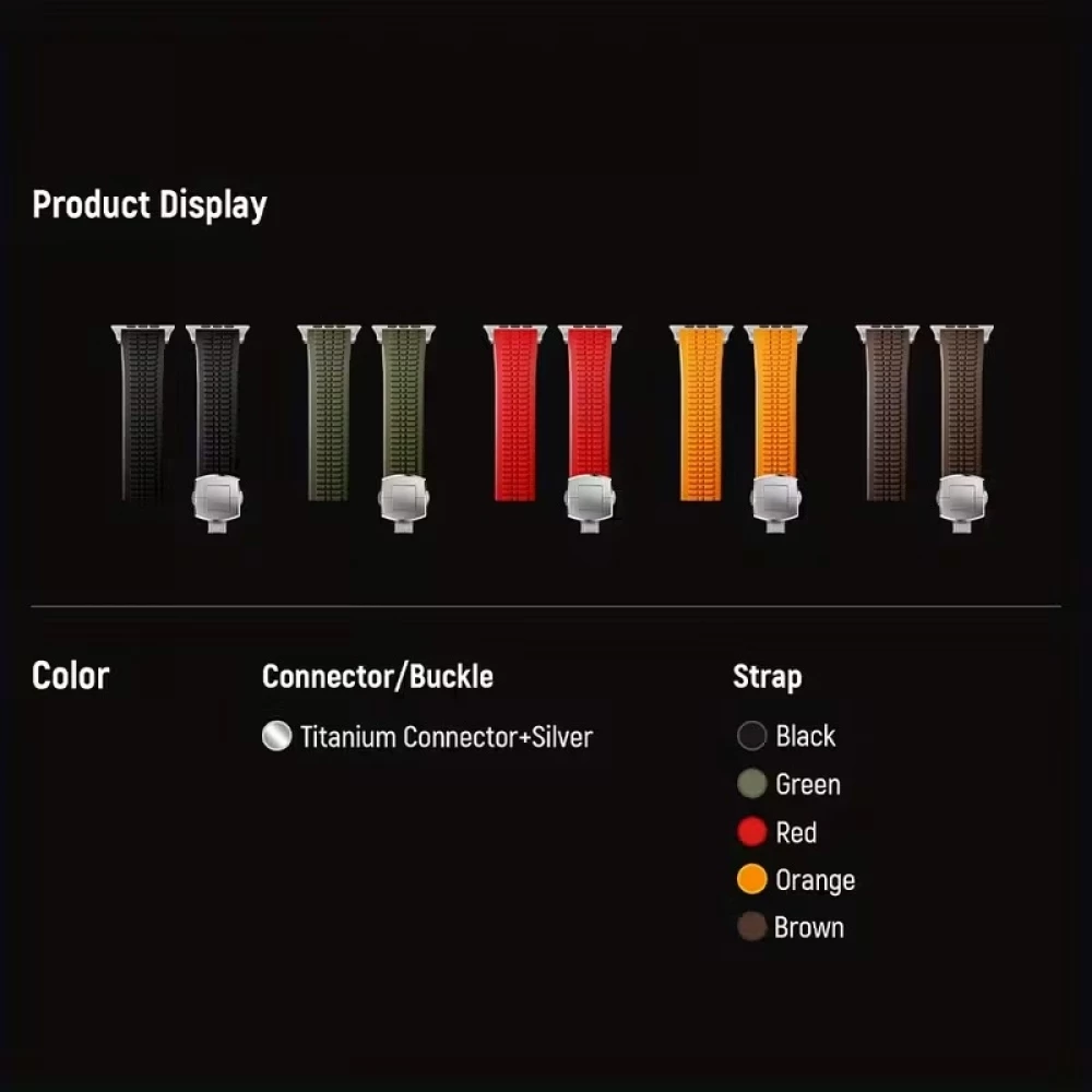 Bracelet sport luxe en caoutchouc premium pour Apple Watch 49/46/45/44 mm confort étanche et résistant - Orange - Apple Watch 44/45/46/49 mm