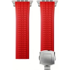 Bracelet sport luxe en caoutchouc premium pour Apple Watch 49/46/45/44 mm confort étanche et résistant - Rouge - Apple Watch 44/45/46/49 mm
