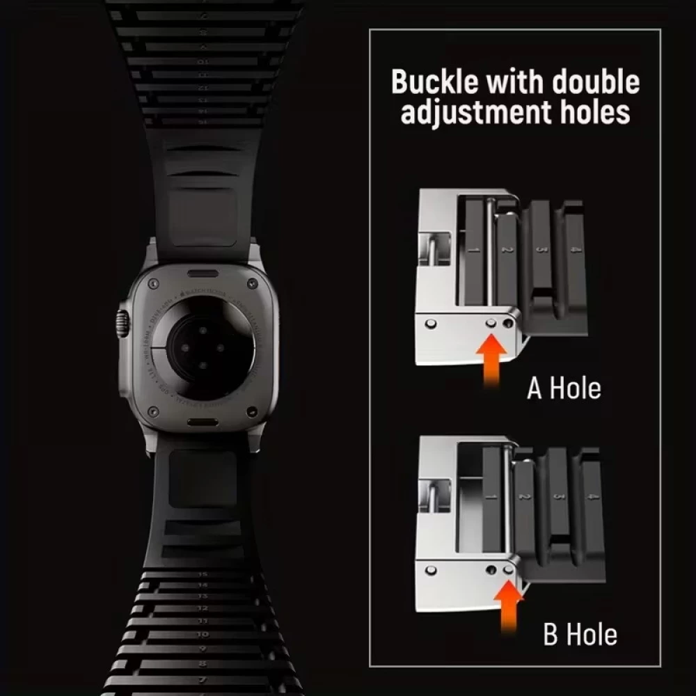 Bracelet sport luxe en caoutchouc premium pour Apple Watch 49/46/45/44 mm confort étanche et résistant - Rouge - Apple Watch 44/45/46/49 mm