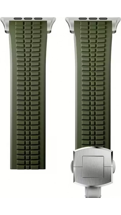 Bracelet sport luxe en caoutchouc premium pour Apple Watch 49/46/45/44 mm confort étanche et résistant - Vert - Apple Watch 44/45/46/49 mm