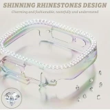 Transparentes glitzerndes Armband mit Strass-Steinen - Weiss - Apple Watch 10 (46 mm)