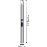 Briquet &eacute;lectrique USB rechargeable &agrave; arc plasma sans flamme compact batterie 170 mAh - Argent