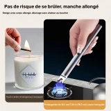 Briquet &eacute;lectrique USB rechargeable &agrave; arc plasma sans flamme compact batterie 170 mAh - Argent
