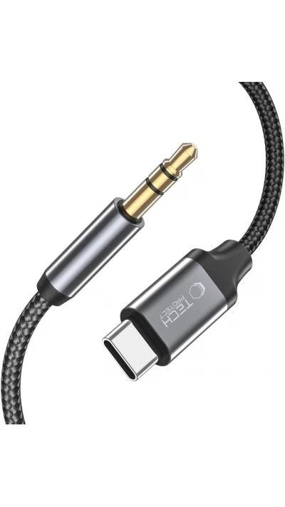 Câble audio Tech-Protect UltraBoost USB-C vers mini jack 3,5mm (1m) - Noir
