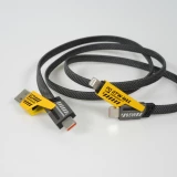 Multifunktionskabel USB-A / USB-C zu Lightning / USB-C PD 27W, ultra robust mit Textilverstärkung - Schwarz/Orange