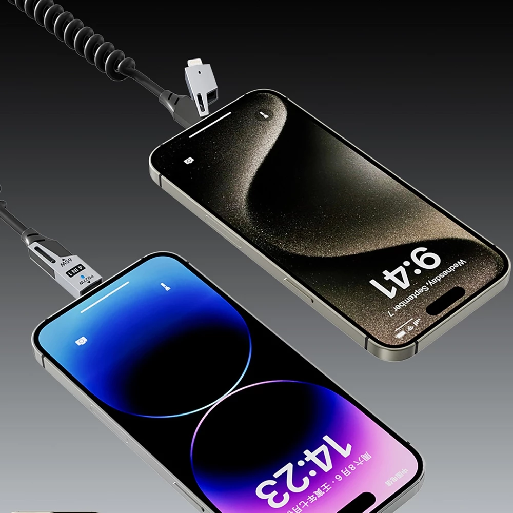 Dudao L20 Pro 4-in-1 Kabel USB-A / USB-C - Lightning / USB-C 65W f&uuml;r Laden und Daten&uuml;bertragung - Schwarz